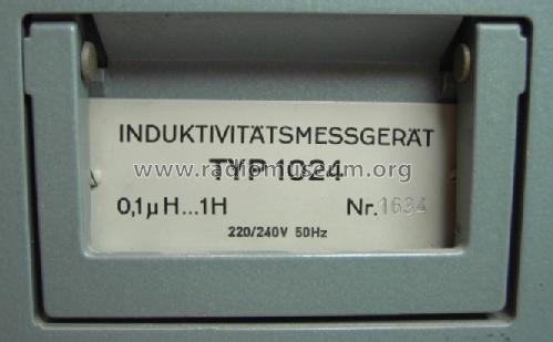 Induktivitätsmessgerät 1024; Funkwerk Erfurt, VEB (ID = 930499) Equipment