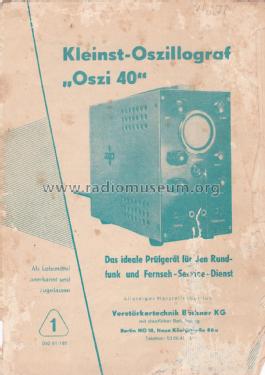 Kleinst-Oszillograf Oszi 40; Verstärkertechnik (ID = 2375494) Equipment
