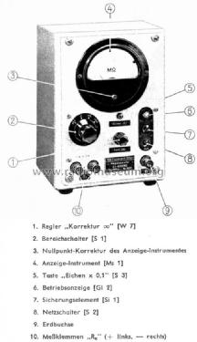 Megohmmeter 005a; Funkwerk Erfurt, VEB (ID = 936121) Ausrüstung