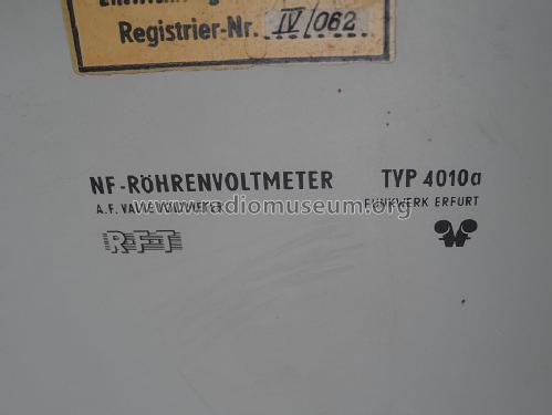 NF- Röhrenvoltmeter Typ 4010 A; Funkwerk Erfurt, VEB (ID = 1513294) Equipment