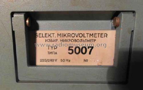 Selektives Mikrovoltmeter 5007; Funkwerk Erfurt, VEB (ID = 1714379) Equipment