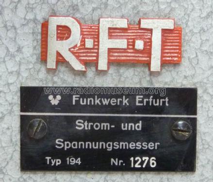 Strom- und Spannungsmesser Typ 194; Funkwerk Erfurt, VEB (ID = 1148791) Ausrüstung