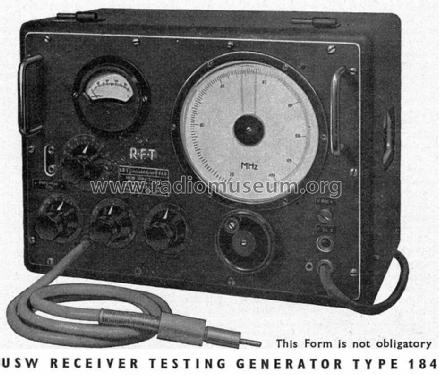 UKW-Empfänger Prüfgenerator Typ 184; Funkwerk Erfurt, VEB (ID = 1494964) Ausrüstung
