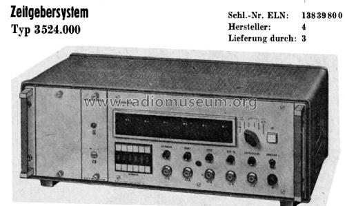 Zeitgebersystem 3524.000; Funkwerk Erfurt, VEB (ID = 1772419) Equipment