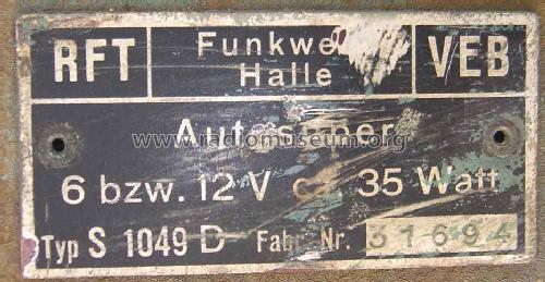 Albatros S1049D; Funkwerk Halle FWH, (ID = 1196025) Car Radio