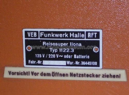 Aukoton Reisesuper Ilona 1122.3; Funkwerk Halle FWH, (ID = 101125) Radio