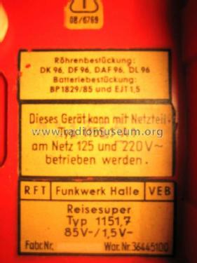 Puck 1151.7; Funkwerk Halle FWH, (ID = 414340) Radio