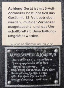 Rudelsburg S1049E/3; Funkwerk Halle FWH, (ID = 1270841) Autoradio