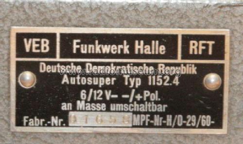 Aukoton Schönburg T 1152.4; Funkwerk Halle FWH, (ID = 2587542) Car Radio