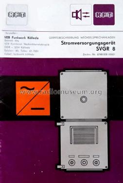 Stromversorgungsgerät SVGR8; Funkwerk Kölleda, (ID = 2011754) Power-S