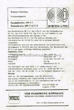 Tischmikrofon UM 7-3 [8122.39]; Funkwerk Köpenick, (ID = 2594791) Microfono/PU