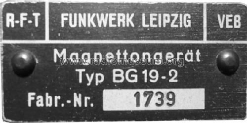 Magnetband-Gerät BG19-2; Funkwerk Leipzig, (ID = 846507) Ton-Bild