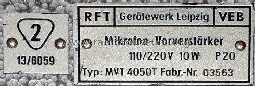 Mikrofon-Vorverstärker MVT4050T; Funkwerk Leipzig, (ID = 1120585) Ampl/Mixer