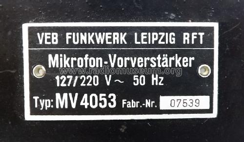 Mikrofonvorverstärker MV 4053; Funkwerk Leipzig, (ID = 1549072) Verst/Mix