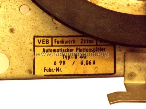 Automat. Plattenspieler B40; Funkwerk Zittau, VEB (ID = 1153353) Sonido-V