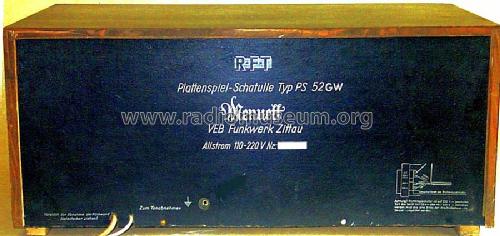 Menuett PS52GW; Funkwerk Zittau, VEB (ID = 690403) R-Player
