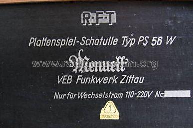 Menuett PS56W; Funkwerk Zittau, VEB (ID = 679457) R-Player