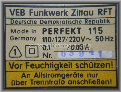 Perfekt 115; Funkwerk Zittau, VEB (ID = 2131860) R-Player