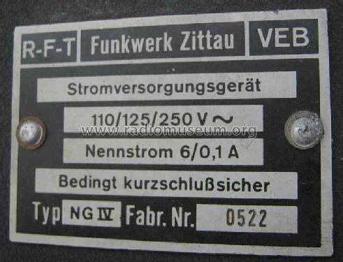 Stromversorgungsgerät NG IV ; Funkwerk Zittau, VEB (ID = 346302) teaching