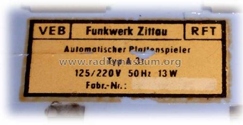 Plattenspieler- Automat Ziphona A31; Funkwerk Zittau, VEB (ID = 733628) R-Player
