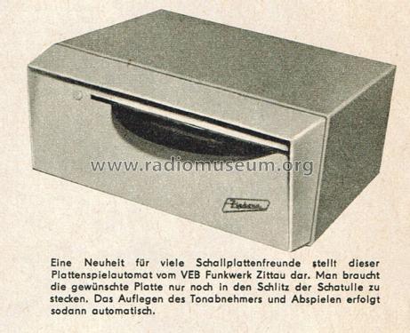 Plattenspieler- Automat Ziphona A31; Funkwerk Zittau, VEB (ID = 2607116) R-Player