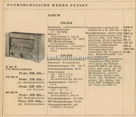 Heroton H883W; FWF, Funktechnische (ID = 271052) Radio