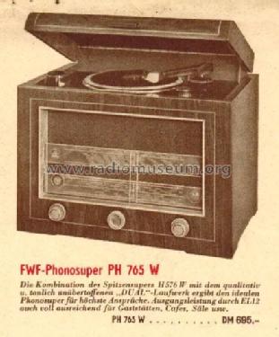 Phono-Super PH765W; FWF, Funktechnische (ID = 2219325) Radio