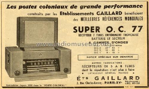 Super OC 77; Gaillard; Paris (ID = 447730) Radio