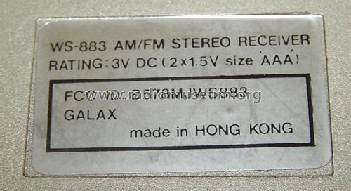 AM/FM Stereo Receiver - Galax WS883; Unknown - CUSTOM (ID = 1986810) Radio