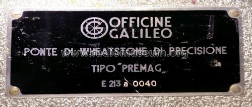 Ponte di Wheatstone di precisione Premag E 213; Galileo, Officine; (ID = 2502631) Ausrüstung