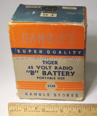 Tiger 45 Volt Radio B Battery Portable Size 5130; Gamble-Skogmo, Inc.; (ID = 2339723) Strom-V