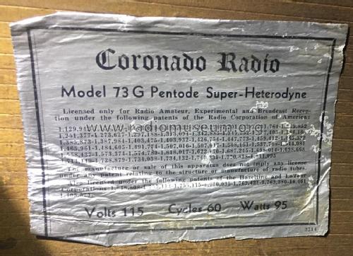 Coronado 73G ; Gamble-Skogmo, Inc.; (ID = 2792410) Radio