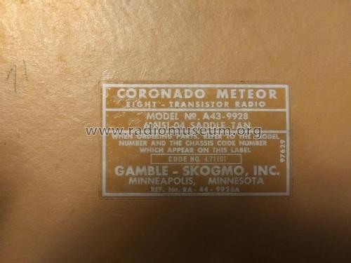 Coronado Meteor 8 Transistor A43-9928 ; Gamble-Skogmo, Inc.; (ID = 2791789) Radio