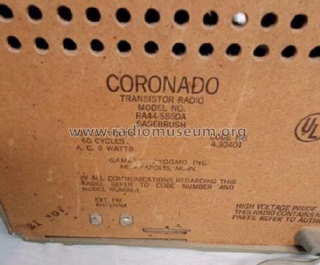 Coronado Solid State Transistor Radio RA44-5860A; Gamble-Skogmo, Inc.; (ID = 2833130) Radio