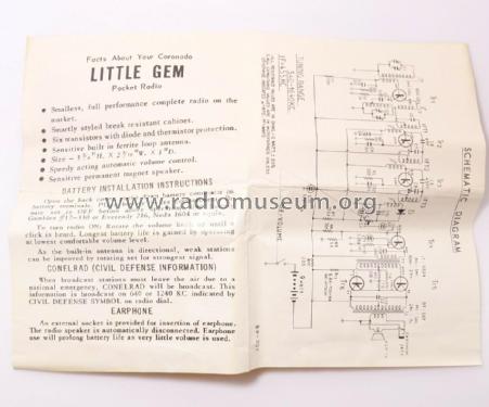 Coronado Transistor Six Little Gem RA50-9900 ; Gamble-Skogmo, Inc.; (ID = 2441114) Radio