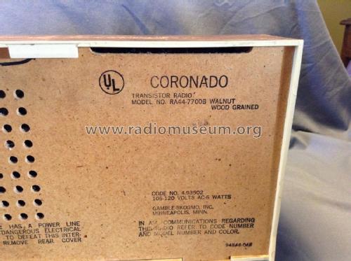 Coronado RA44-7700B; Gamble-Skogmo, Inc.; (ID = 2234709) Radio