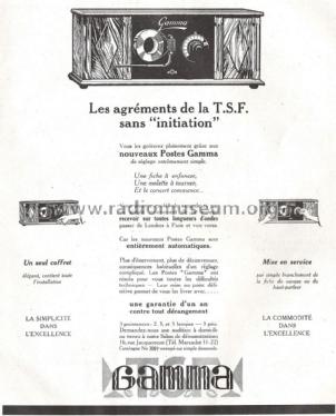 Poste à 3 lampes ; Gamma, Éts., Georges (ID = 1703196) Radio