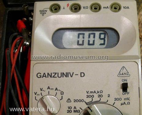 Ganzuniv-D Digital Multimeter DU0302; GANZ Árammérögyár; G (ID = 2097185) Equipment