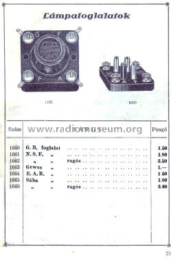 Európa csőfoglalat / Europe tube socket ; Gárdos Béla Trade (ID = 1599254) Radio part