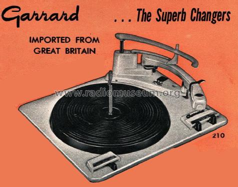 Record Changer 210 RC 210; Garrard Eng. & Mfg. (ID = 1598292) Ton-Bild