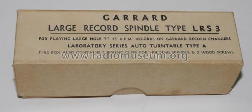Large Record Spindle LRS3; Garrard Eng. & Mfg. (ID = 2382394) Altri tipi