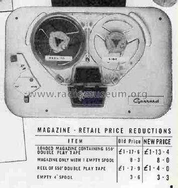 Magazine Tape Deck ; Garrard Eng. & Mfg. (ID = 2835311) Sonido-V