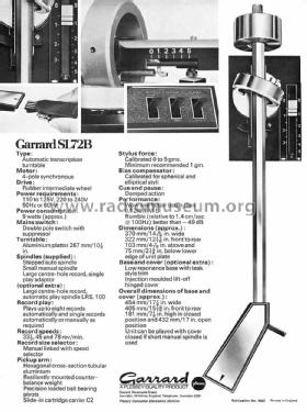 Automatic Transcription Changer SL72B; Garrard Eng. & Mfg. (ID = 1517339) Enrég.-R