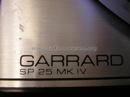 SP25 MK IV; Garrard Eng. & Mfg. (ID = 2102572) Sonido-V