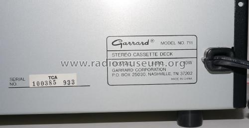 Stereo Double Cassette Deck 711; Garrard Eng. & Mfg. (ID = 2501130) Enrég.-R