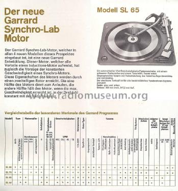 Synchro Lab SL65; Garrard Eng. & Mfg. (ID = 1599535) R-Player