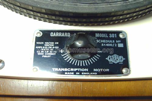 Transcription Motor 301; Garrard Eng. & Mfg. (ID = 1193979) Ton-Bild