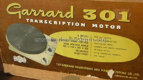 Transcription Motor 301; Garrard Eng. & Mfg. (ID = 390262) Enrég.-R
