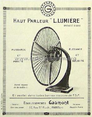 Haut-Parleur L. Lumière Grand Modèle à Pied, Type A; Gaumont, Radio-Seg; (ID = 1085286) Speaker-P