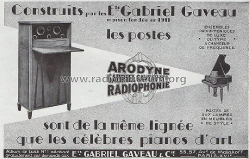 Arodyne Ensemble Radiophonique ; Gaveau-Radio; Paris, (ID = 2143958) Radio
